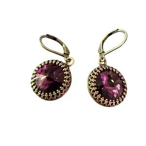 JBB Joshua Benbassat Gold  Tone Crystal Dangle Earrings